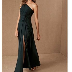 Brixen One-Shoulder Maxi Dress In dark emerald